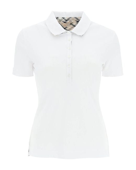 Barbour White Classic Polo With Embroidered Logo Detail