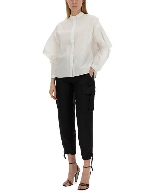 Aspesi White Shirt With Mandarin Collar