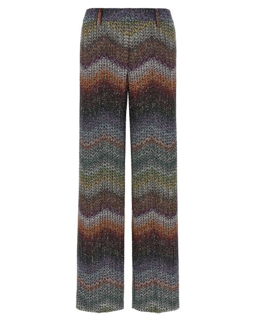 Missoni Gray Zigzag Lam Viscose Pants