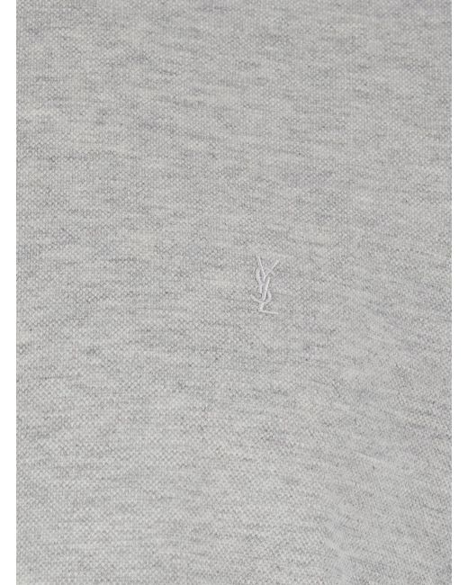 Saint Laurent Gray Crew Neck T-Shirt Cotton T-Shirts for men