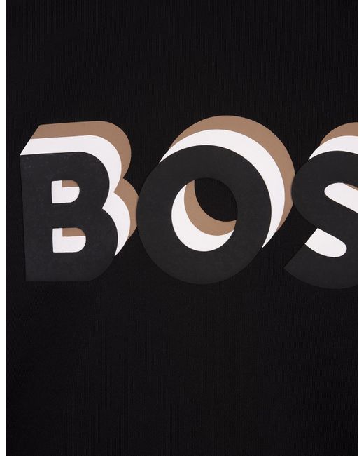 Boss Black Crew Neck Sweatshirt With Logo for men