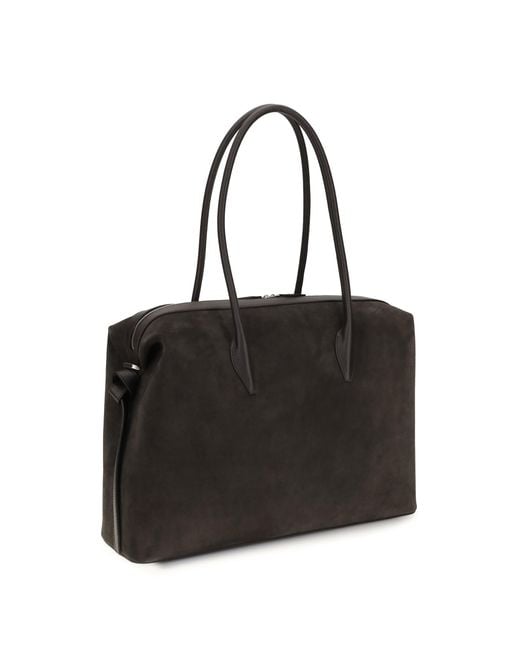 Yuzefi Black Shoulder Duffle Bag Brioche Suede