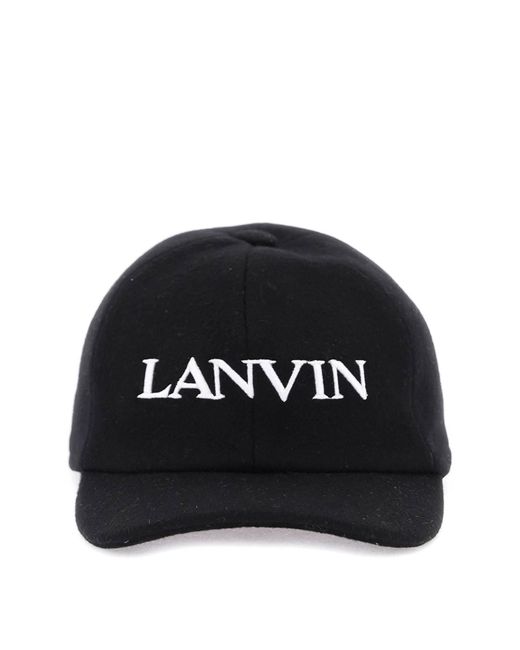 Lanvin Black Wool Cashmere Baseball Cap