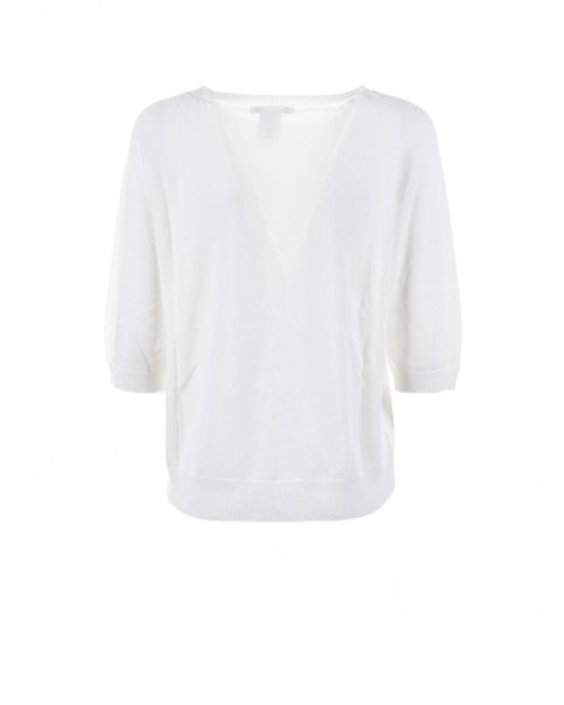 Kangra White T-Shirt With 3/4 Sleeves