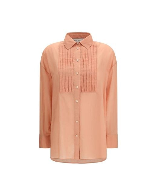 Golden Goose Deluxe Brand Orange Brown Cotton Shirt