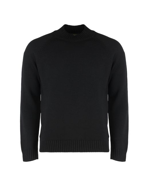 Slowear Black Crew-Neck Sweater Virgin Wool Sweatshirts for men