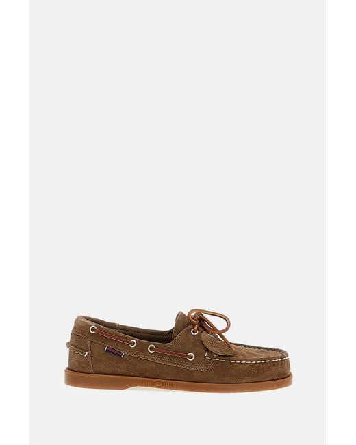 Sebago Brown Flat Shoes Leather for men
