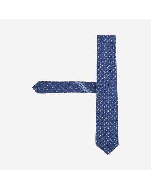 Ferragamo Blue Silk Tie Ties & Bow for men