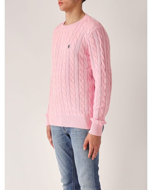 Polo Ralph Lauren Pink Maglia Con Treccia Regular Sweater for men