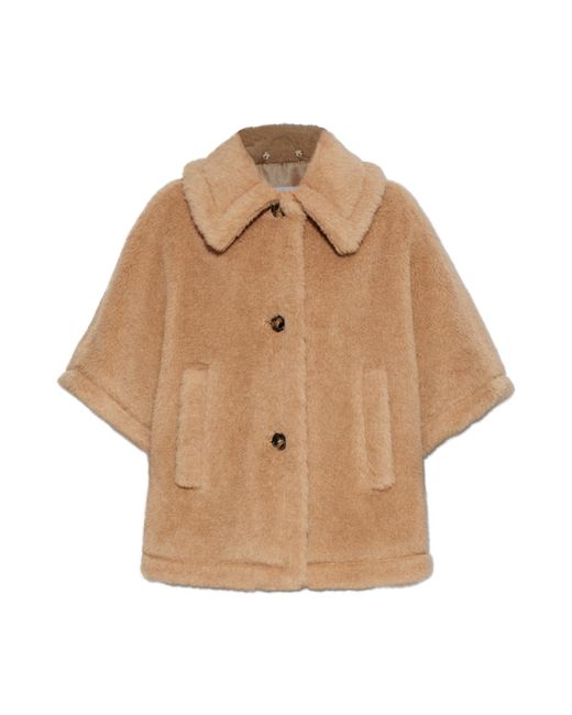 Max Mara Natural Fur Poncho Tenebre
