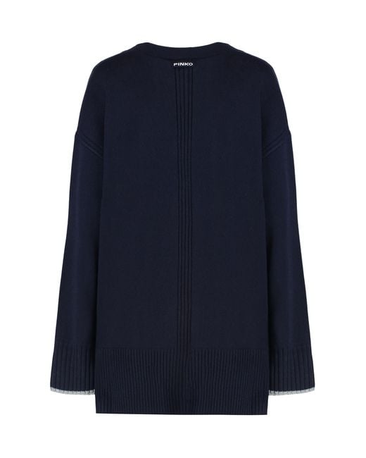 Pinko Blue Cardigan Tasmania Wool-Cashmere Cardigans