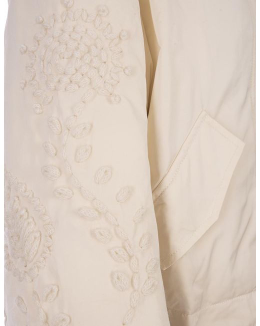 Ermanno Scervino White Jacket With Embroidery On Sleeves