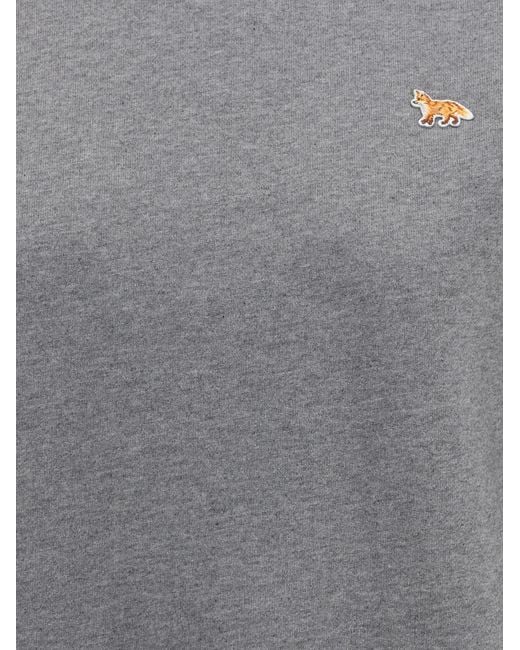 Maison Kitsuné Gray Baby Fox Comfort Sweatshirt Cotton Sweatshirts