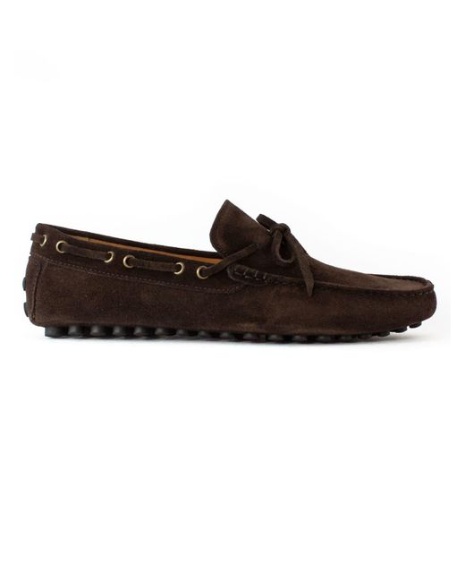 Doucal's Brown Suede Driver Loafer for men