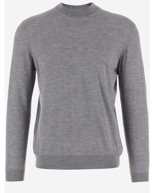 Malo Gray Cashmere And Silk Pullover for men