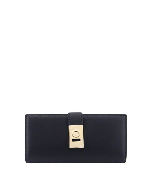 Ferragamo top blue wallet