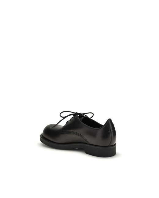 MM6 by Maison Margiela Black Calf Leather Bos Taurus Oxfords And Derbies Shoe for men