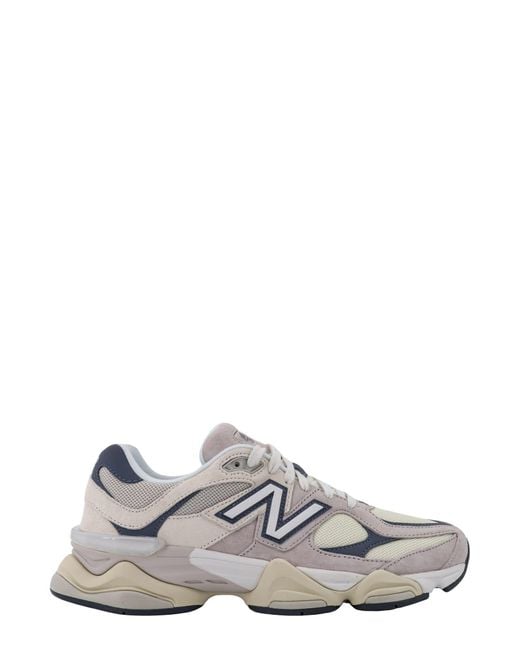 New Balance White 9060 Logo-applique Leather And Mesh Low-top Trainers