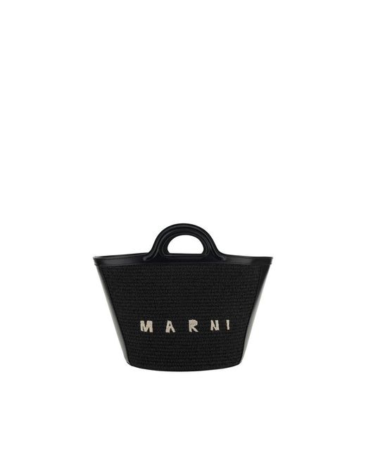 Marni Black Cotton Shoulder Bag