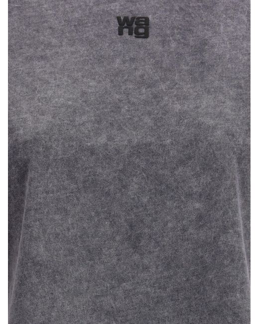 Alexander Wang Gray Logoed T-Shirt