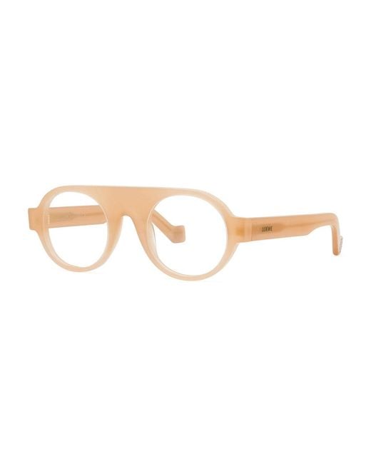 Loewe Brown Eyeglasses Round Full Rim, Light Frame And Clear Demo Lenses Lens Lw50009I072 for men