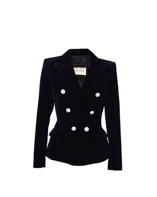Alexandre Vauthier Black Double-Breasted Velvet Jacket