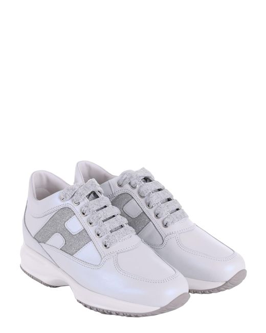 Hogan Leather Sneakers Donna Interactive In Pelle in White | Lyst