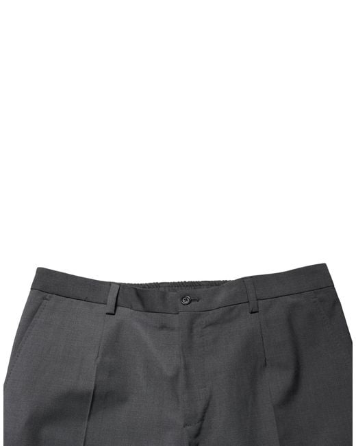 Dolce & Gabbana Black Wool Cropped Chino Trouser Pants Elastane Polyester for men