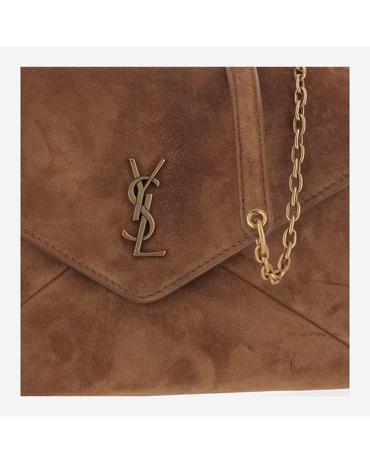 Saint Laurent Brown Shoulder Bag Suede