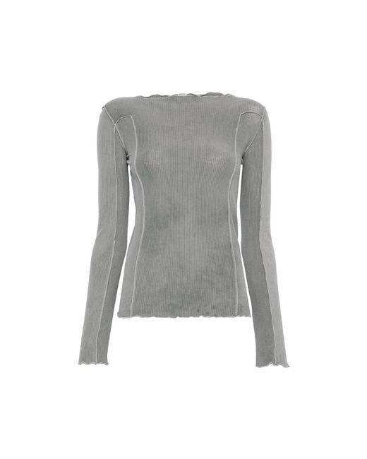 Baserange Gray Sweater Omato Ribbed-Knit Organic Cotton T-Shirts & Jerseys