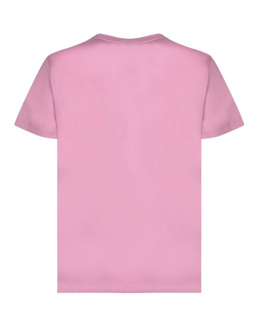 Pinko Pink Logo-embellished Crewneck T-shirt