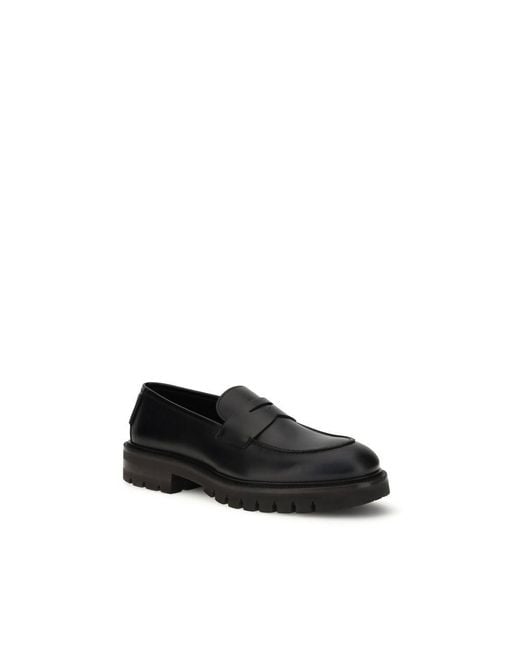 Ferragamo Black Calf Leather Bos Taurus Slip for men
