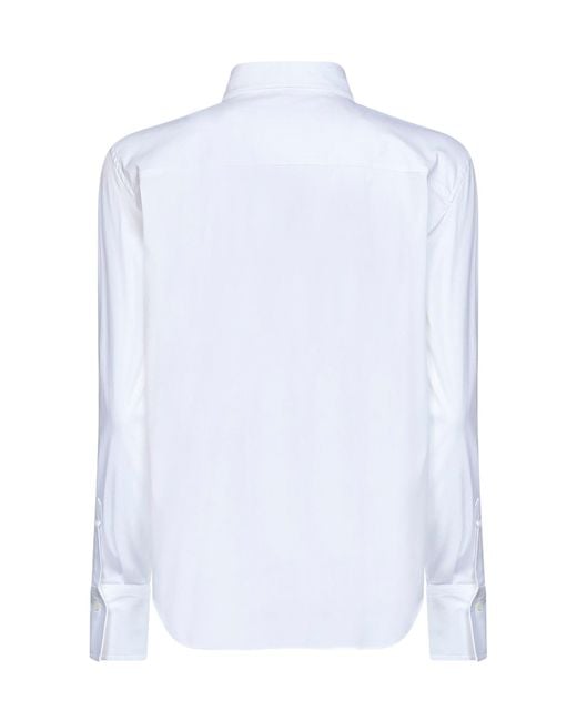 Brunello Cucinelli White Shirt Stretch Poplin Lyocell