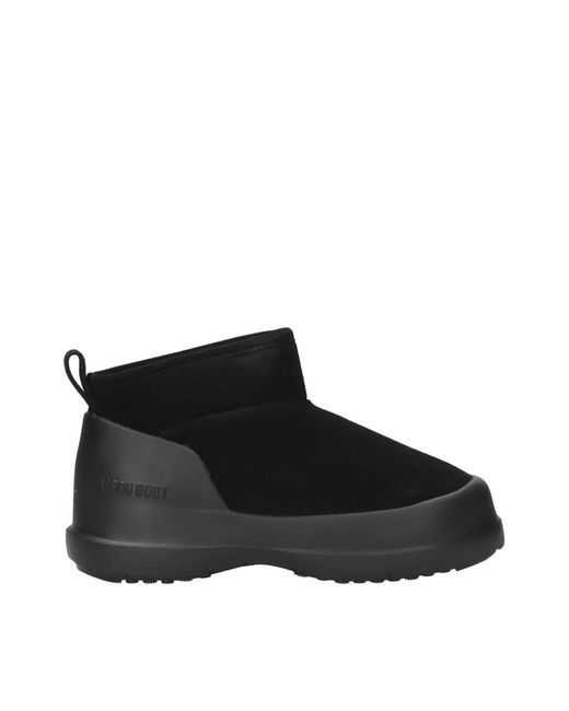 Moon Boot Black Luna Suede Low Boots