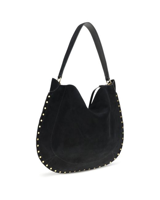 Isabel Marant Black Soft Shoulder Bag Oskan Suede Calf Leather
