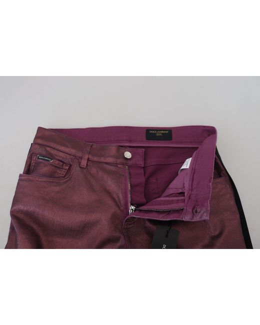 Dolce & Gabbana Red Magenta Cottoncasual Harness Denim Jeans for men