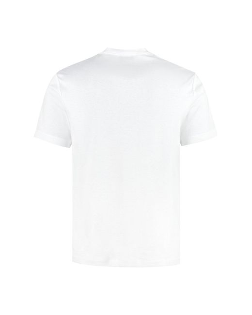 Giorgio Armani White Cotton Crew-neck T-shirt for men