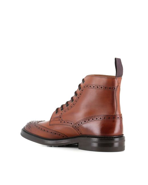 Tricker's Brown Lace-Up Boot Stow for men