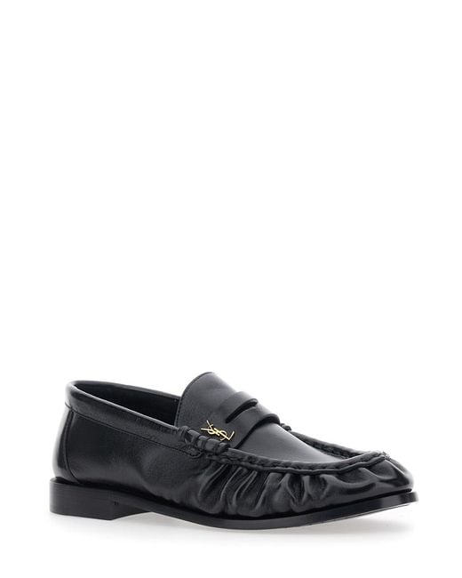 Saint Laurent White Loafers Le Loafer Leather