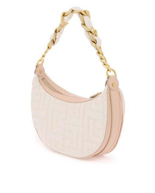 Balmain White 1945 Soft Quilted Leather Hobo Bag