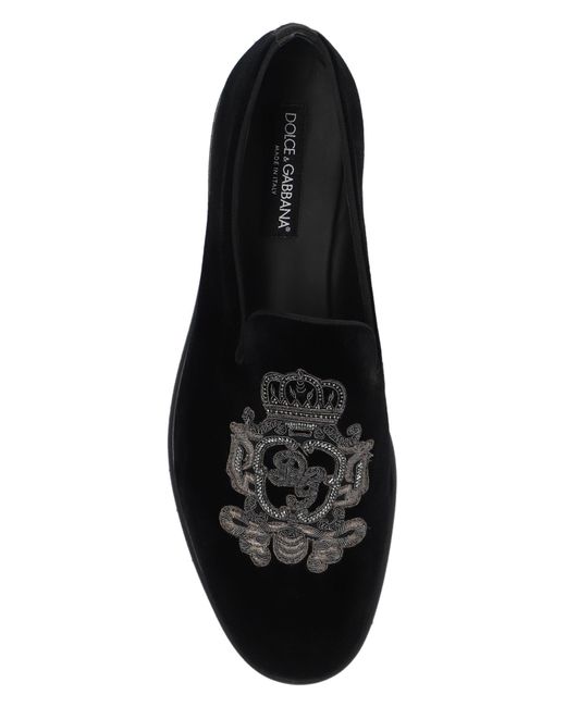 Dolce & Gabbana Black Dolce & Gabbana Velvet Loafers for men