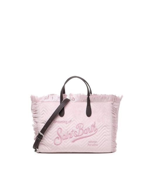 Mc2 Saint Barth Colette Bag In Quilted Velvet in Pink | Lyst