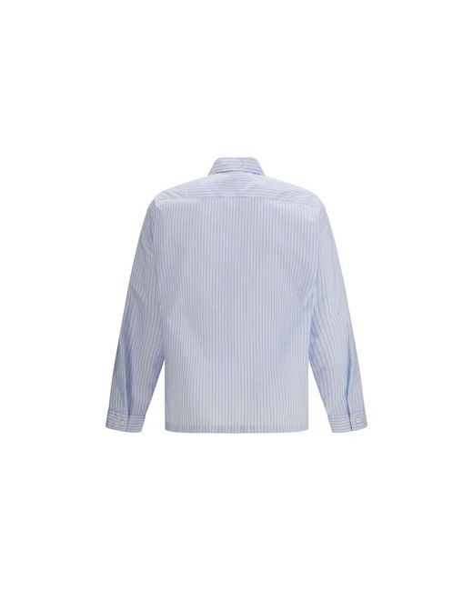 Prada Blue Polyamide Pattern Shirt for men