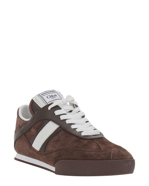 Chloé Brown Low Top Suede Sneakers Polyester Trainers