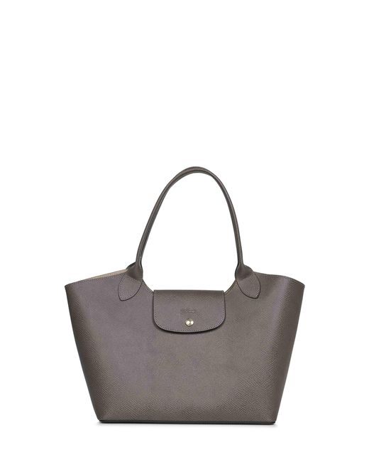 Longchamp Gray Shoulder Bag Épure Leather Calf