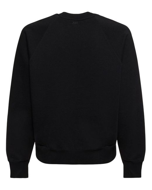 AMI Black Cotton Blend Sweatshirt for men
