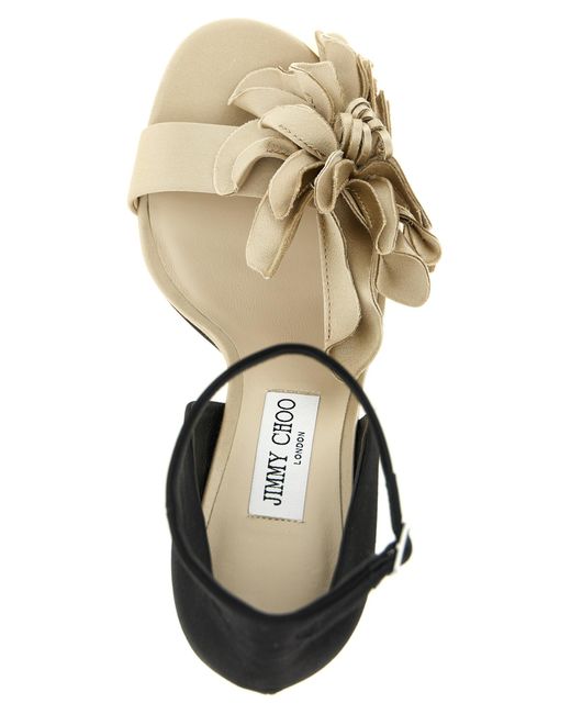 Jimmy Choo Metallic Tencel Stiletto Heel Sandals