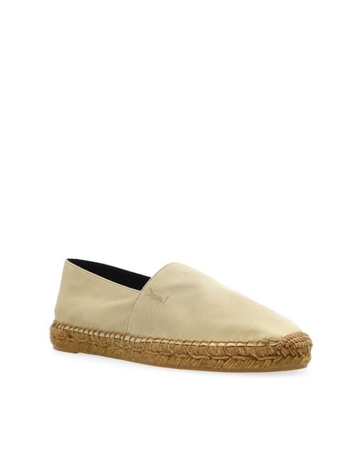 Saint Laurent Natural Cassandre Ysl Logo Espadrilles Shoes Flats