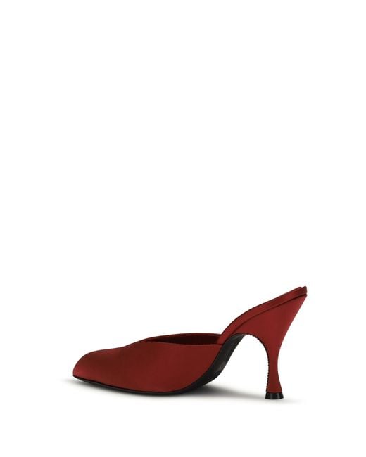 Herbert Levine Red Sitting Pretty Mules Silk Pumps