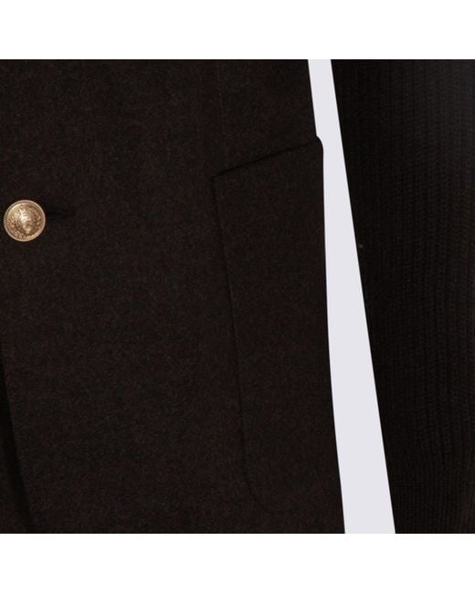 Eleventy Black Grey Wool Blazer for men